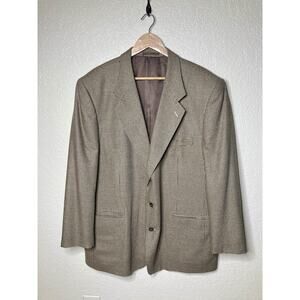 VTG The Suit Club Blazer Mens 48L Brown Black Houndstooth Jacket (Flaws)